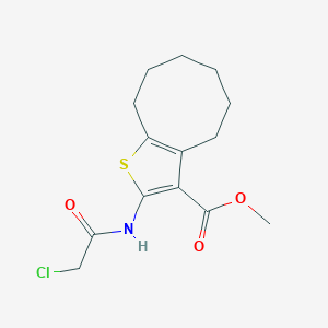 molecular formula C14H18ClNO3S B2903148 Methyl 2-[(chloroacetyl)amino]-4,5,6,7,8,9-hexahydrocycloocta[b]thiophene-3-carboxylate CAS No. 519016-71-8