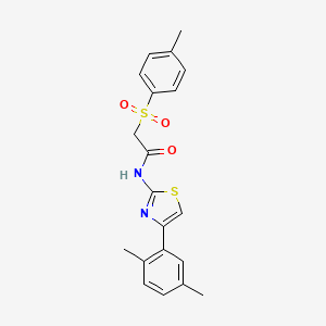 molecular formula C20H20N2O3S2 B2903188 N-(4-(2,5-dimethylphenyl)thiazol-2-yl)-2-tosylacetamide CAS No. 895443-96-6