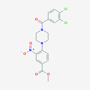 molecular formula C19H17Cl2N3O5 B2903189 Methyl 4-[4-(3,4-dichlorobenzoyl)piperazin-1-yl]-3-nitrobenzoate CAS No. 341967-75-7