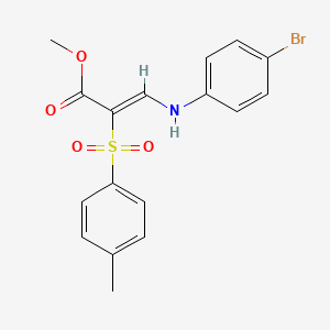 molecular formula C17H16BrNO4S B2903199 methyl (2Z)-3-[(4-bromophenyl)amino]-2-[(4-methylphenyl)sulfonyl]acrylate CAS No. 1327168-73-9