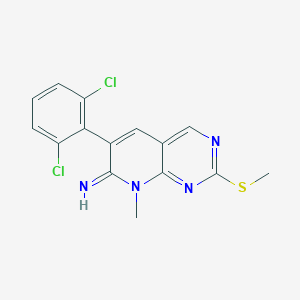 molecular formula C15H12Cl2N4S B029032 6-(2,6-Dichlorophenyl)-8-methyl-2-(methylthio)pyrido[2,3-d]pyrimidin-7(8H)-imine CAS No. 185039-29-6