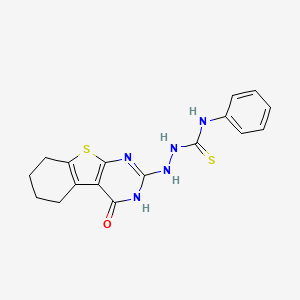 2-(4-oxo-3,4,5,6,7,8-hexahydrobenzo[4,5]thieno[2,3-d]pyrimidin-2-yl)-N-phenylhydrazinecarbothioamide