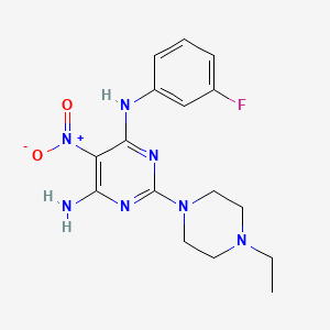 2-(4-ethylpiperazin-1-yl)-N4-(3-fluorophenyl)-5-nitropyrimidine-4,6-diamine