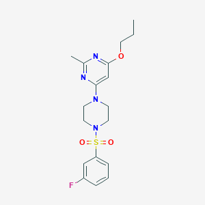 4-(4-((3-Fluorophenyl)sulfonyl)piperazin-1-yl)-2-methyl-6-propoxypyrimidine