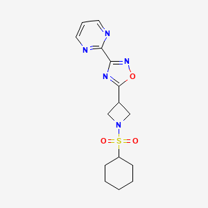 5-(1-(Cyclohexylsulfonyl)azetidin-3-yl)-3-(pyrimidin-2-yl)-1,2,4-oxadiazole