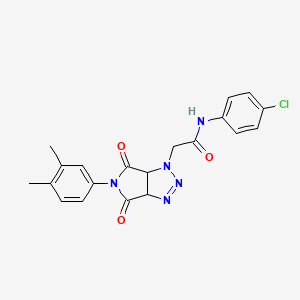 molecular formula C20H18ClN5O3 B2903242 N-(4-chlorophenyl)-2-[5-(3,4-dimethylphenyl)-4,6-dioxo-1H,3aH,4H,5H,6H,6aH-pyrrolo[3,4-d][1,2,3]triazol-1-yl]acetamide CAS No. 1008263-24-8
