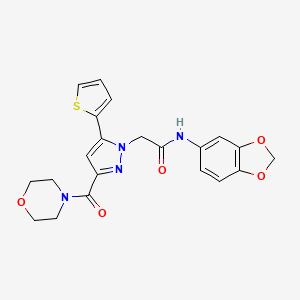 N-(benzo[d][1,3]dioxol-5-yl)-2-(3-(morpholine-4-carbonyl)-5-(thiophen-2-yl)-1H-pyrazol-1-yl)acetamide