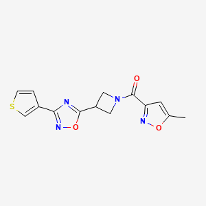 (5-Methylisoxazol-3-yl)(3-(3-(thiophen-3-yl)-1,2,4-oxadiazol-5-yl)azetidin-1-yl)methanone