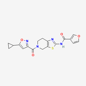N-(5-(5-cyclopropylisoxazole-3-carbonyl)-4,5,6,7-tetrahydrothiazolo[5,4-c]pyridin-2-yl)furan-3-carboxamide