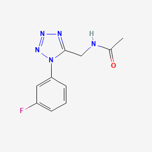 molecular formula C10H10FN5O B2903256 N-((1-(3-fluorophenyl)-1H-tetrazol-5-yl)methyl)acetamide CAS No. 921166-86-1