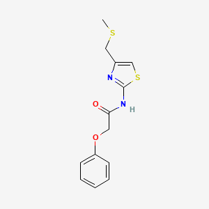 molecular formula C13H14N2O2S2 B2903258 N-(4-((methylthio)methyl)thiazol-2-yl)-2-phenoxyacetamide CAS No. 941915-76-0