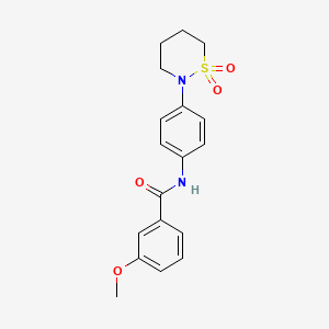 molecular formula C18H20N2O4S B2903275 N-[4-(1,1-dioxo-1lambda6,2-thiazinan-2-yl)phenyl]-3-methoxybenzamide CAS No. 899979-74-9