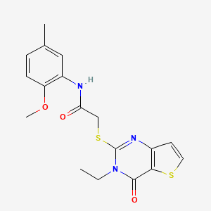 2-[(3-ethyl-4-oxo-3,4-dihydrothieno[3,2-d]pyrimidin-2-yl)sulfanyl]-N-(2-methoxy-5-methylphenyl)acetamide