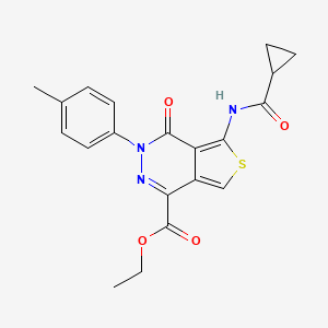 Ethyl 5-(cyclopropanecarbonylamino)-3-(4-methylphenyl)-4-oxothieno[3,4-d]pyridazine-1-carboxylate