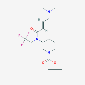 Tert-butyl 3-[[(E)-4-(dimethylamino)but-2-enoyl]-(2,2,2-trifluoroethyl)amino]piperidine-1-carboxylate