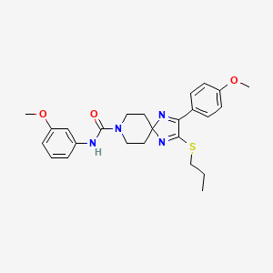 molecular formula C25H30N4O3S B2903320 N-(3-METHOXYPHENYL)-2-(4-METHOXYPHENYL)-3-(PROPYLSULFANYL)-1,4,8-TRIAZASPIRO[4.5]DECA-1,3-DIENE-8-CARBOXAMIDE CAS No. 894880-56-9