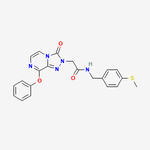 molecular formula C21H19N5O3S B2903330 N-{[4-(methylsulfanyl)phenyl]methyl}-2-{3-oxo-8-phenoxy-2H,3H-[1,2,4]triazolo[4,3-a]pyrazin-2-yl}acetamide CAS No. 1251544-93-0