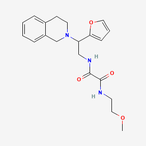 molecular formula C20H25N3O4 B2903362 N1-(2-(3,4-dihydroisoquinolin-2(1H)-yl)-2-(furan-2-yl)ethyl)-N2-(2-methoxyethyl)oxalamide CAS No. 906159-41-9