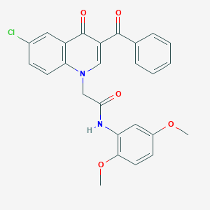 2-(3-benzoyl-6-chloro-4-oxoquinolin-1(4H)-yl)-N-(2,5-dimethoxyphenyl)acetamide
