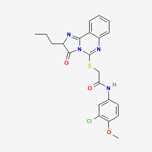 molecular formula C22H21ClN4O3S B2903375 N-(3-chloro-4-methoxyphenyl)-2-({3-oxo-2-propyl-2H,3H-imidazo[1,2-c]quinazolin-5-yl}sulfanyl)acetamide CAS No. 1173781-92-4