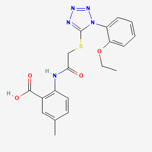 2-[[2-[1-(2-Ethoxyphenyl)tetrazol-5-yl]sulfanylacetyl]amino]-5-methylbenzoic acid