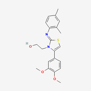 (Z)-2-(4-(3,4-dimethoxyphenyl)-2-((2,4-dimethylphenyl)imino)thiazol-3(2H)-yl)ethanol