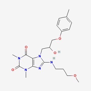 B2903396 7-(2-hydroxy-3-(p-tolyloxy)propyl)-8-((3-methoxypropyl)amino)-1,3-dimethyl-1H-purine-2,6(3H,7H)-dione CAS No. 941885-91-2