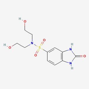 molecular formula C11H15N3O5S B2903403 N,N-bis(2-hydroxyethyl)-2-oxo-2,3-dihydro-1H-benzo[d]imidazole-5-sulfonamide CAS No. 708234-03-1