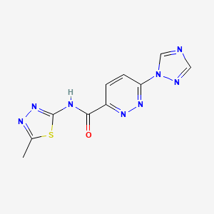 molecular formula C10H8N8OS B2903421 N-(5-methyl-1,3,4-thiadiazol-2-yl)-6-(1H-1,2,4-triazol-1-yl)pyridazine-3-carboxamide CAS No. 1448129-84-7