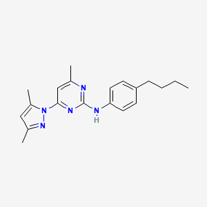molecular formula C20H25N5 B2903425 N-(4-butylphenyl)-4-(3,5-dimethyl-1H-pyrazol-1-yl)-6-methylpyrimidin-2-amine CAS No. 74246-38-1