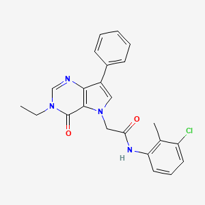 molecular formula C23H21ClN4O2 B2903458 N-(3-chloro-2-methylphenyl)-2-{3-ethyl-4-oxo-7-phenyl-3H,4H,5H-pyrrolo[3,2-d]pyrimidin-5-yl}acetamide CAS No. 1251689-83-4