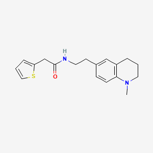 molecular formula C18H22N2OS B2903460 N-[2-(1-methyl-1,2,3,4-tetrahydroquinolin-6-yl)ethyl]-2-(thiophen-2-yl)acetamide CAS No. 946362-55-6