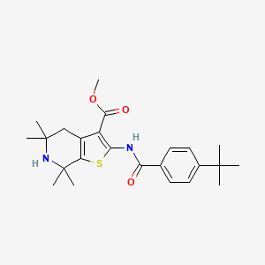 molecular formula C24H32N2O3S B2903464 methyl 2-(4-tert-butylbenzamido)-5,5,7,7-tetramethyl-4H,5H,6H,7H-thieno[2,3-c]pyridine-3-carboxylate CAS No. 887900-83-6