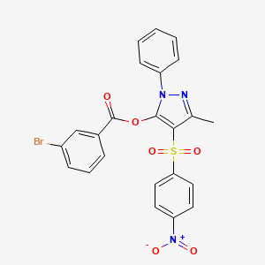 [5-Methyl-4-(4-nitrophenyl)sulfonyl-2-phenylpyrazol-3-yl] 3-bromobenzoate