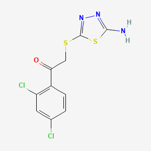 molecular formula C10H7Cl2N3OS2 B2903501 2-[(5-Amino-1,3,4-thiadiazol-2-yl)sulfanyl]-1-(2,4-dichlorophenyl)ethanone CAS No. 401583-42-4