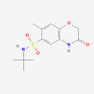 molecular formula C13H18N2O4S B2903507 N-(tert-butyl)-7-methyl-3-oxo-3,4-dihydro-2H-1,4-benzoxazine-6-sulfonamide CAS No. 727672-14-2
