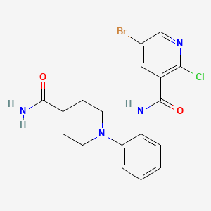 5-bromo-N-[2-(4-carbamoylpiperidin-1-yl)phenyl]-2-chloropyridine-3-carboxamide