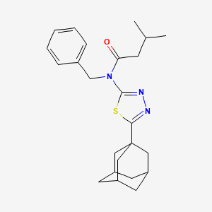 molecular formula C24H31N3OS B2903545 N-[5-(adamantan-1-yl)-1,3,4-thiadiazol-2-yl]-N-benzyl-3-methylbutanamide CAS No. 392320-23-9