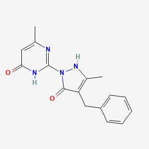 2-(4-benzyl-3-methyl-5-oxo-2,5-dihydro-1H-pyrazol-1-yl)-6-methyl-4(3H)-pyrimidinone