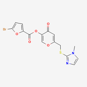 6-(((1-methyl-1H-imidazol-2-yl)thio)methyl)-4-oxo-4H-pyran-3-yl 5-bromofuran-2-carboxylate