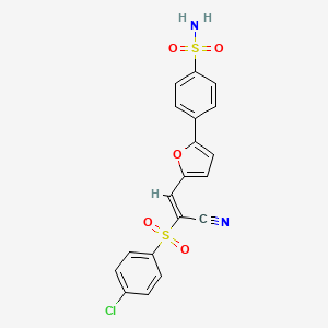 (E)-4-(5-(2-((4-chlorophenyl)sulfonyl)-2-cyanovinyl)furan-2-yl)benzenesulfonamide