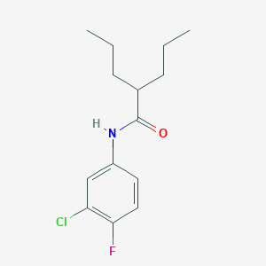 molecular formula C14H19ClFNO B290356 N-(3-chloro-4-fluorophenyl)-2-propylpentanamide 