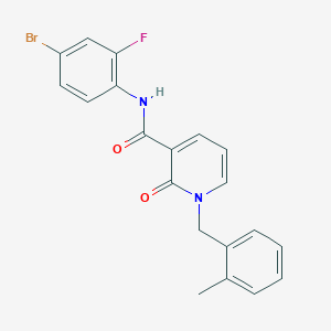 molecular formula C20H16BrFN2O2 B2903563 N-(4-bromo-2-fluorophenyl)-1-[(2-methylphenyl)methyl]-2-oxo-1,2-dihydropyridine-3-carboxamide CAS No. 946246-90-8