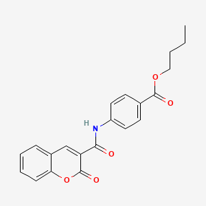 molecular formula C21H19NO5 B2903594 Butyl 4-(2-oxo-2H-chromen-3-carbonylamino}-benzoate CAS No. 161559-21-3