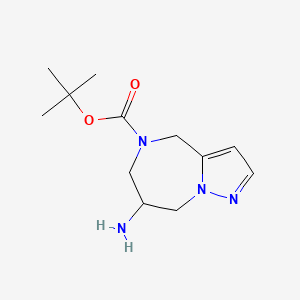 molecular formula C12H20N4O2 B2903618 tert-butyl 7-amino-4H,5H,6H,7H,8H-pyrazolo[1,5-a][1,4]diazepine-5-carboxylate CAS No. 2309465-62-9