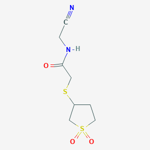 molecular formula C8H12N2O3S2 B2903686 N-(Cyanomethyl)-2-(1,1-dioxothiolan-3-yl)sulfanylacetamide CAS No. 2159048-14-1