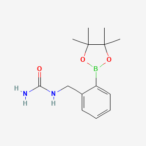 molecular formula C14H21BN2O3 B2903697 1-(2-(4,4,5,5-Tetramethyl-1,3,2-dioxaborolan-2-yl)benzyl)urea CAS No. 2246863-66-9