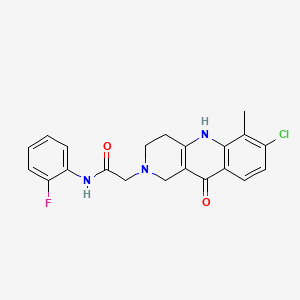 molecular formula C21H19ClFN3O2 B2903704 2-{7-chloro-6-methyl-10-oxo-1H,2H,3H,4H,5H,10H-benzo[b]1,6-naphthyridin-2-yl}-N-(2-fluorophenyl)acetamide CAS No. 1251640-48-8
