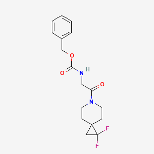 molecular formula C17H20F2N2O3 B2903710 Benzyl (2-(1,1-difluoro-6-azaspiro[2.5]octan-6-yl)-2-oxoethyl)carbamate CAS No. 2097896-73-4