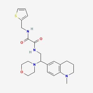 molecular formula C23H30N4O3S B2903714 N'-[2-(1-methyl-1,2,3,4-tetrahydroquinolin-6-yl)-2-(morpholin-4-yl)ethyl]-N-[(thiophen-2-yl)methyl]ethanediamide CAS No. 922065-64-3